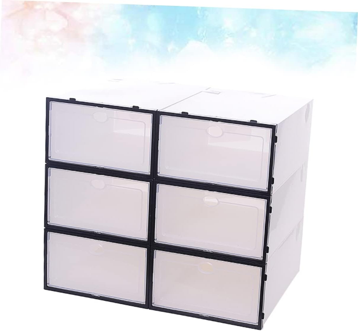 Zerodeko 6pcs Thickened Shoe Boxes Storage Organizer under Bed Closet Storage Bin Plastic Shoe Container