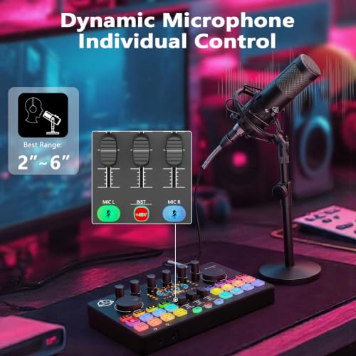 Image of M100 Podcast Equipment Bundle for 4, Audio Interface with 4 Dynamic Mics