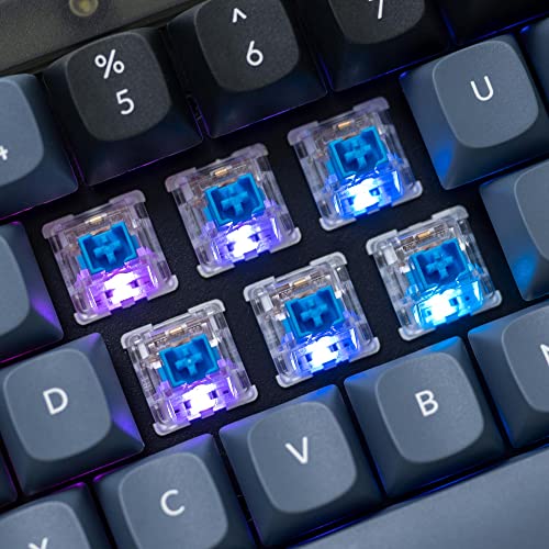 Image of Keychron V2 Wired Custom Mechanical Keyboard, 65% Layout QMK /VIA Programmable Macro with Hot-swappable Keychron K Pro Blue Switch Compatible with Mac Windows Linux (Frosted Black - Translucent)