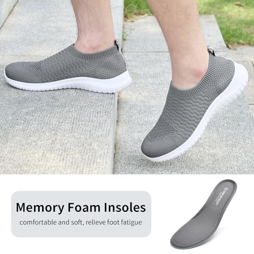 Image of TIOSEBON Men's Slip On Walking Shoes Arch Support Knit Mesh Lightweight Casual Comfortable Gym Workout Running Tennis Travel Standing Sneakers