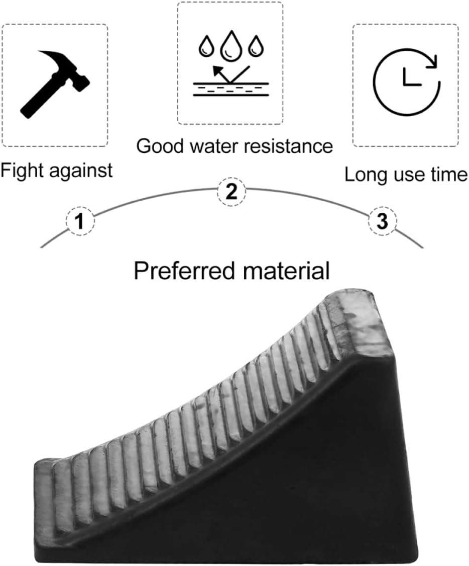 Portable 2-Piece Rubber Wheel Chocks for RVs Trailers and Motorcycles Anti-Slip Tire Stabilizers for Travel and Parking