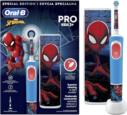 Oral-B Vitality Pro Kids Spiderman electric toothbrush with travel case