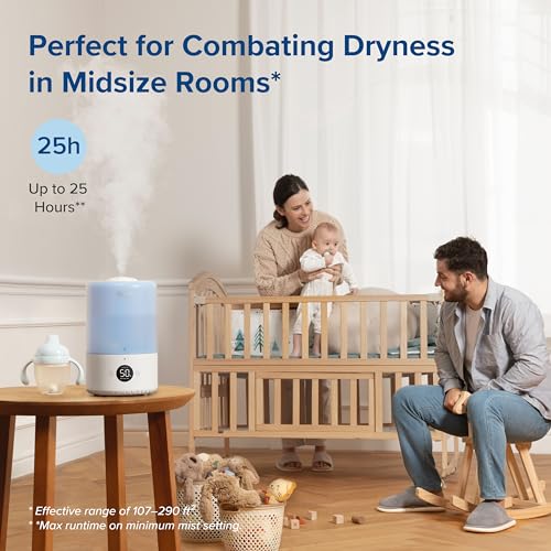 LEVOIT Smart Humidifiers for Bedroom Baby, Top Fill, Customize Humidity for Home, Plants with Humidistat, Essential Oil Diffuser, Schedule, Timer, APP & Voice Control, 3L, Blue by Levoit - Image 5
