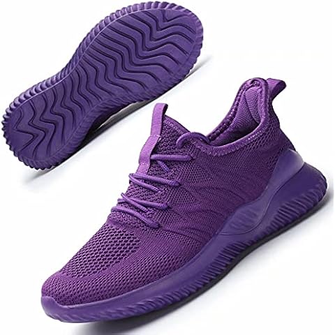 Women's Running Shoes Ladies Slip on Tennis Walking Sneakers Lightweight Breathable Comfort Work Gym Trainers Stylish Shoes Dark Purple Cover