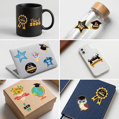 Image of 120 PCS Happy Graduation Grad Congrats Pre-Cut Temporary Tattoos for Kids | | Super Cute Themed Birthday Party Favors, Supplies, Decorations, Fake Tattoo Stickers, School Rewards & Gifts Boys & Girls