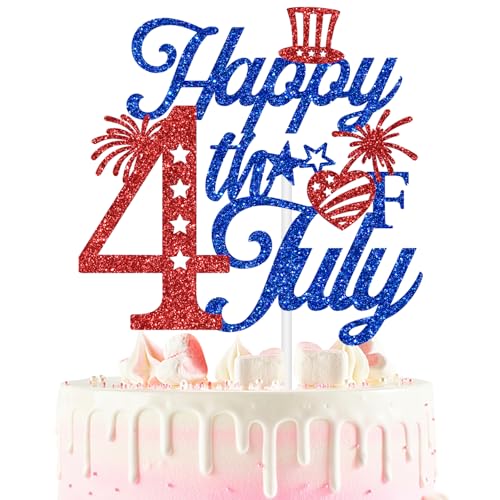 RLXPT Happy 4th of July Cake Topper