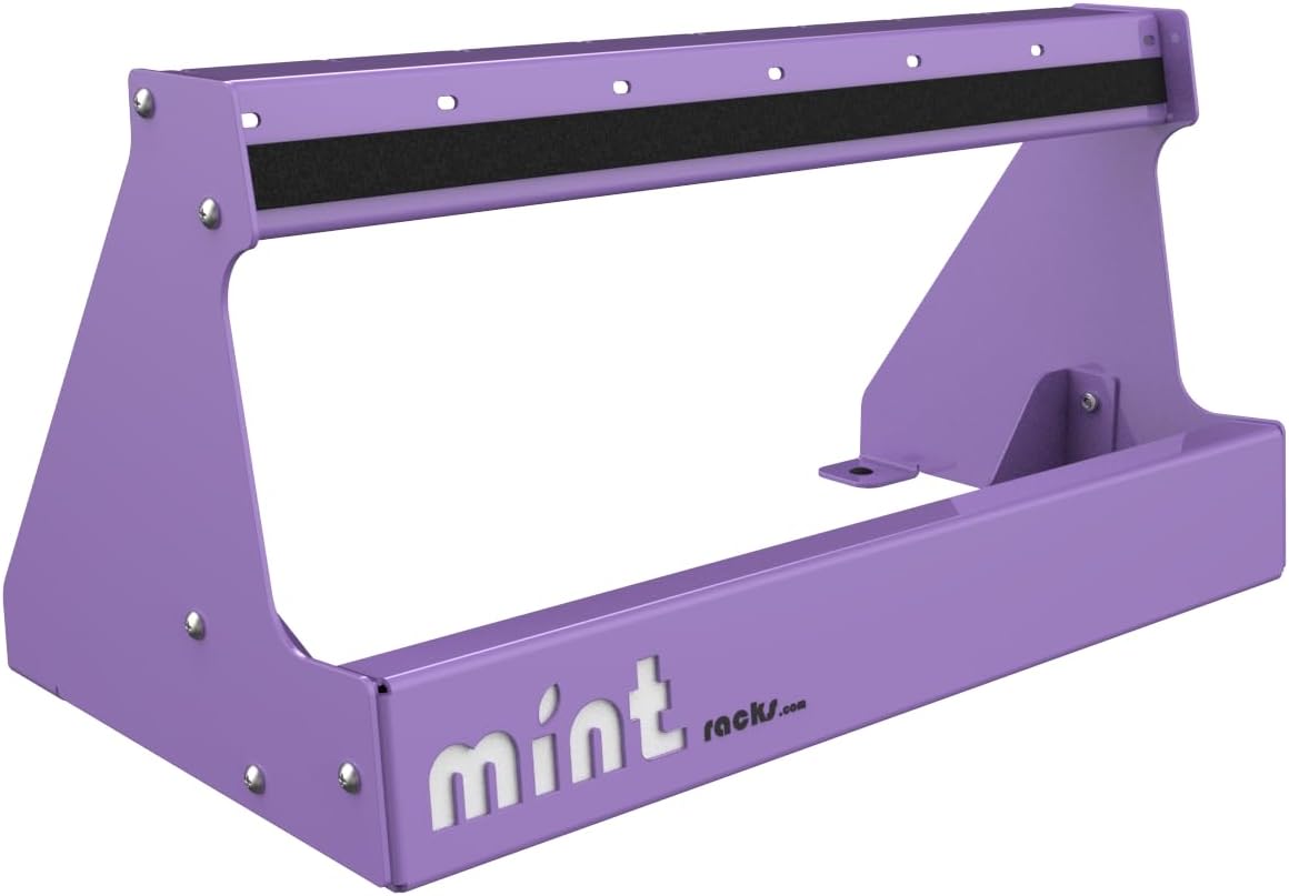 Stoke Stand Free-Standing Ski, Snoboard, Skateboard, Longboard Floor Rack (Lilac/White Logo, Standard)