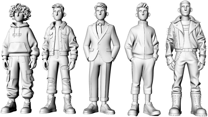 MRY-SFW XJTR160069 1/160 High Detail Male Character Set 3D Printed Unpainted Model Anime Collectible 1set