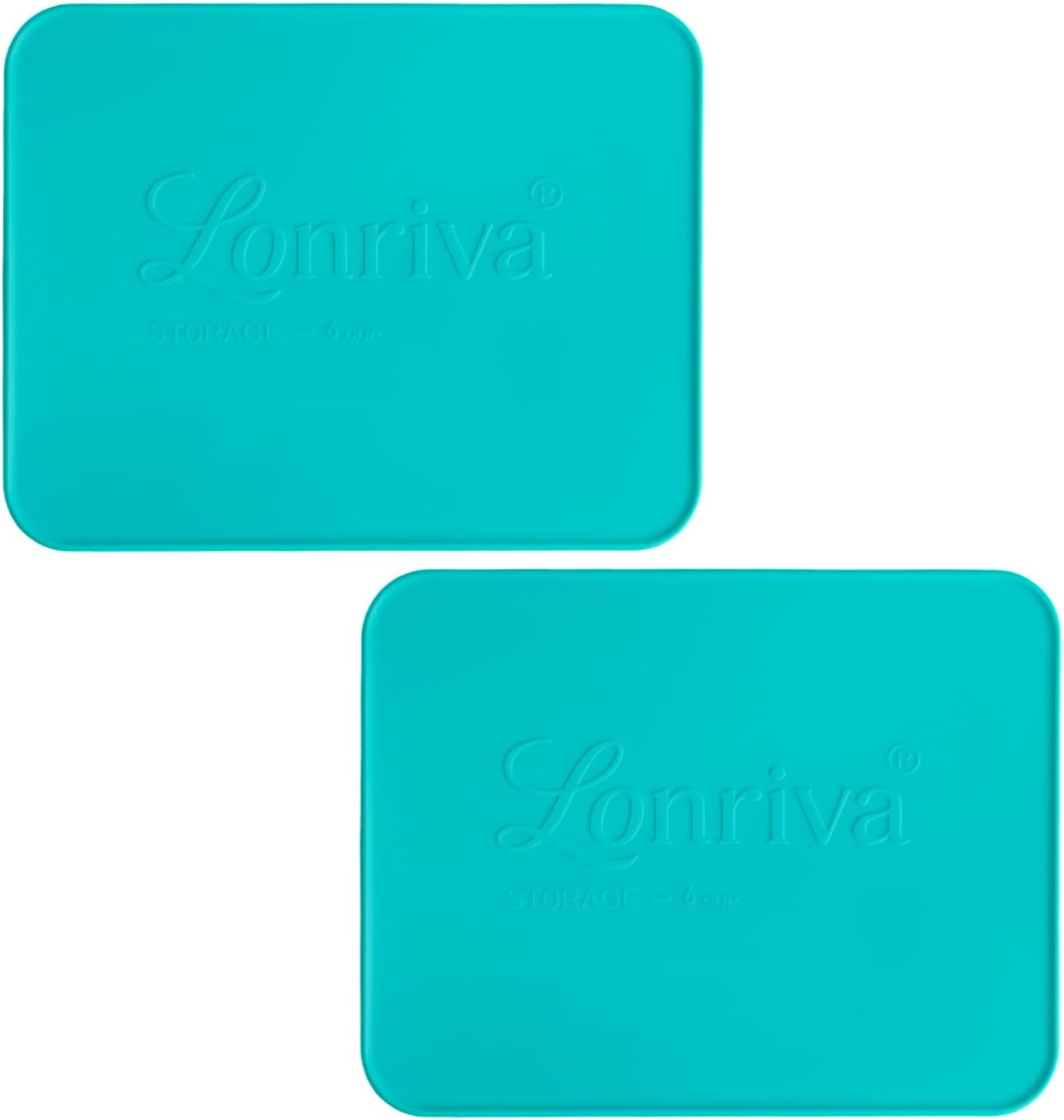 Silicone Replacement Lids, 2-Pack Blue-Green Rectangular Lids Fit 3CUP Pyrex Glass Bowls, Durable Silicone Covers Fit Pyrex 7210-PC Glass Bowls, 7.67 * 5.7 * 0.59 Inches