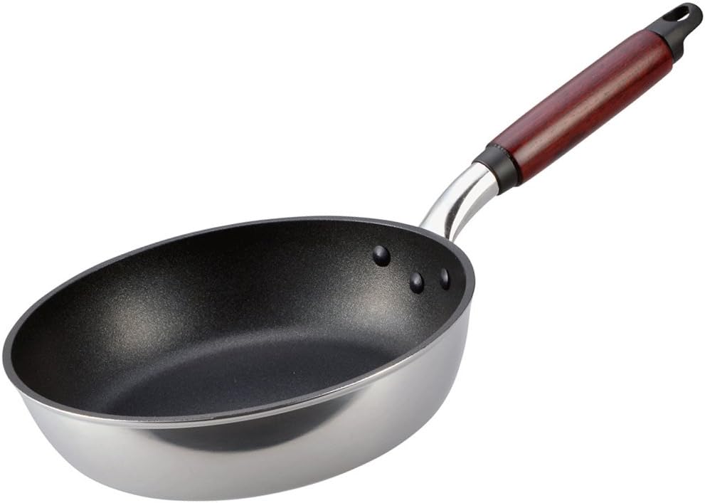 Hokuriku Alumi Aluminum Frying Pan, 8.7 inches (22 cm), For Gas Fire, Lightweight, Cast Style Light, Teflon Treatment, Made in Japan