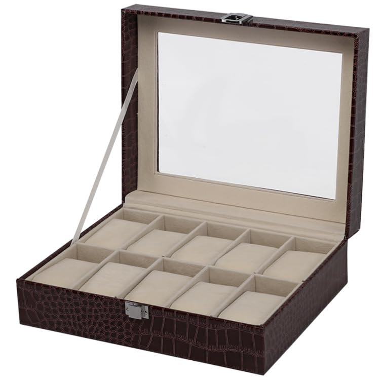 Styleys Crocodile Pattern 10-Slot Leather WristWatch Organizer Case Kit (Metallic Red) (B07J4VCFGT) Amazon Price History, Amazon Price Tracker