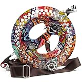 9KM DWLIFE 11in Kite Reel Winder with Shoulder Strap, Aluminum, Ratchet Lock Brake, Smooth Rotation Ball Bearing, Line-Guide, Large Single Line Kite Flying (11in Multi-Color)