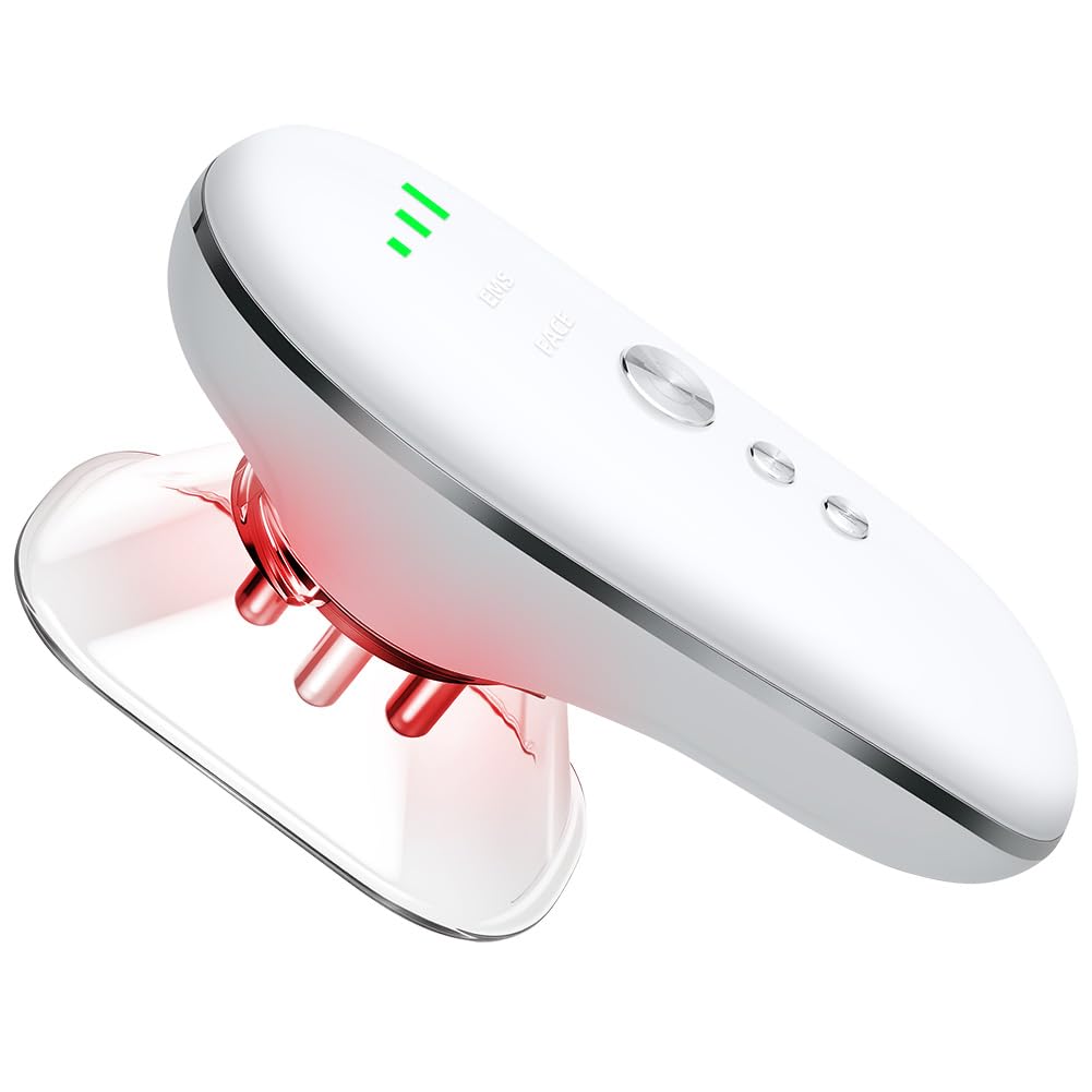 Aolso Masseur Anti Cellulite à Ventouse Électrique Palper, Quatre en un Ventouse Electrique Anti Cellulite, EMS Appareil Massage Infrarouge Minceur pour Visage, Ventre, Cuisses, Bras, Jambes