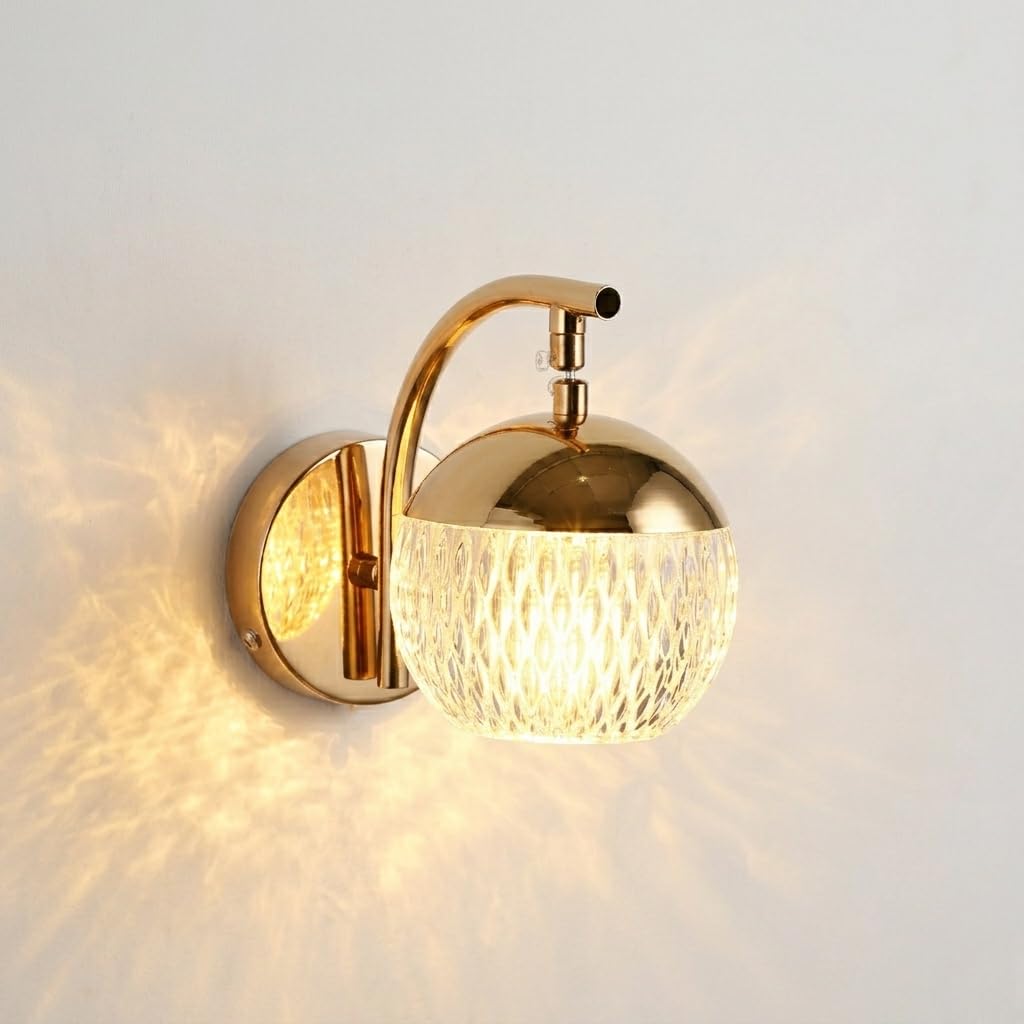 Groeien 12W 3-Color LED Crystal Pearl Wall Sconce Light Fixture for Home Decor