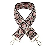 [emmy's shop] ショルダーストラップ バッグ用 太め ショルダーベルト 後付け 単品 ショルダー紐 付け替え 調節可能 (ピオニーブラック)
