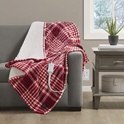 Beautyrest Heated Electric Throw - Plush/Sherpa, 5 Heat & Machine Washable