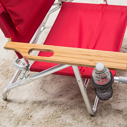 Ostrich Deluxe Padded Sport 3-In-1 Beach Chair, Red #TOP4