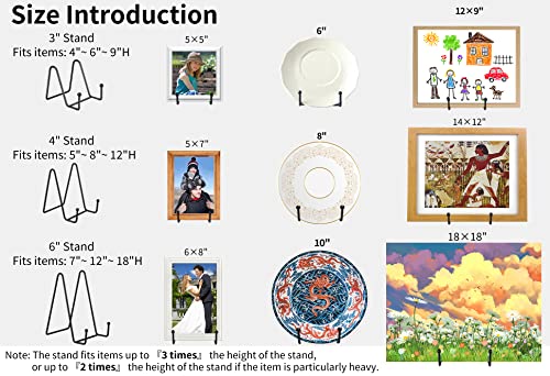 IBosins 5 Pack 3 Inch Small Plate Holder Display Stands, Mini Metal Black Frame Stand for Picture, Book, Photo Easel, Creation, Collectibles - Thumbnail 3