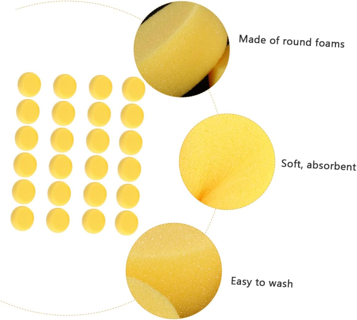 Amosfun 3sets Yellow Round Multipurpose Watercolor Artist Sponges for Craft Projects Painting and Cleaning Soft Absorbent Non-deformable Design for Versatile Use