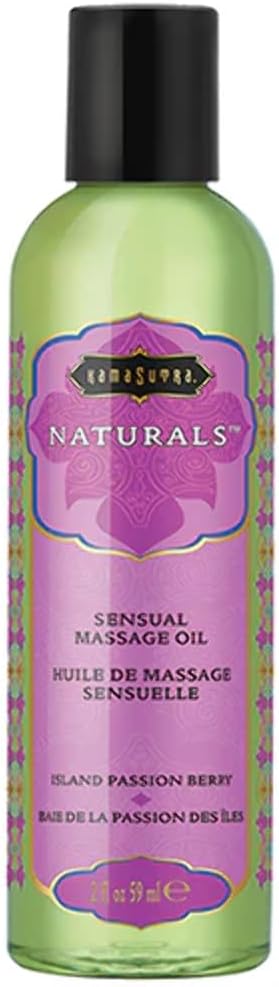 Naturals Massage Oil Island Passion Berry - 2 fl oz- Sore Muscle Massage Oil for Body - Natural Therapy Oil - Warming, Relaxing, Joint & Muscles - Sensual Massage for Couples, Women, Men