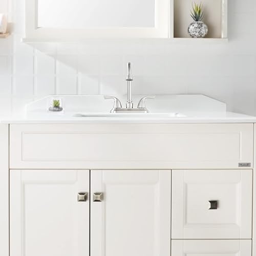 Miniatura 6 de PARLOS - Grifo de baño de 2 manijas con desagüe para fregadero y líneas de suministro NSF cUPC certificada