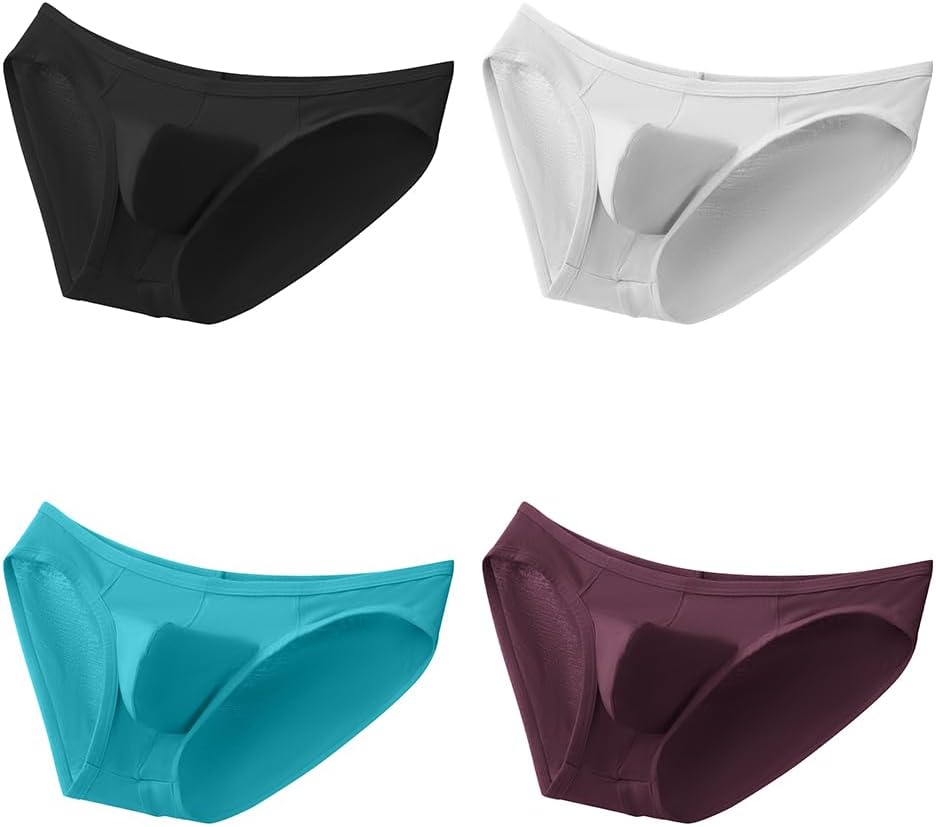 Hgn Men's Viscose Underwear Briefs, Ultra Comfort Lightweight Sexy Bikini Briefs, 4Pack - Image 7