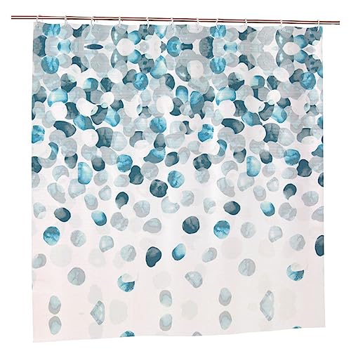 Rideau de douche bleu TOMPPY géométrique imperméable en polyester - 2