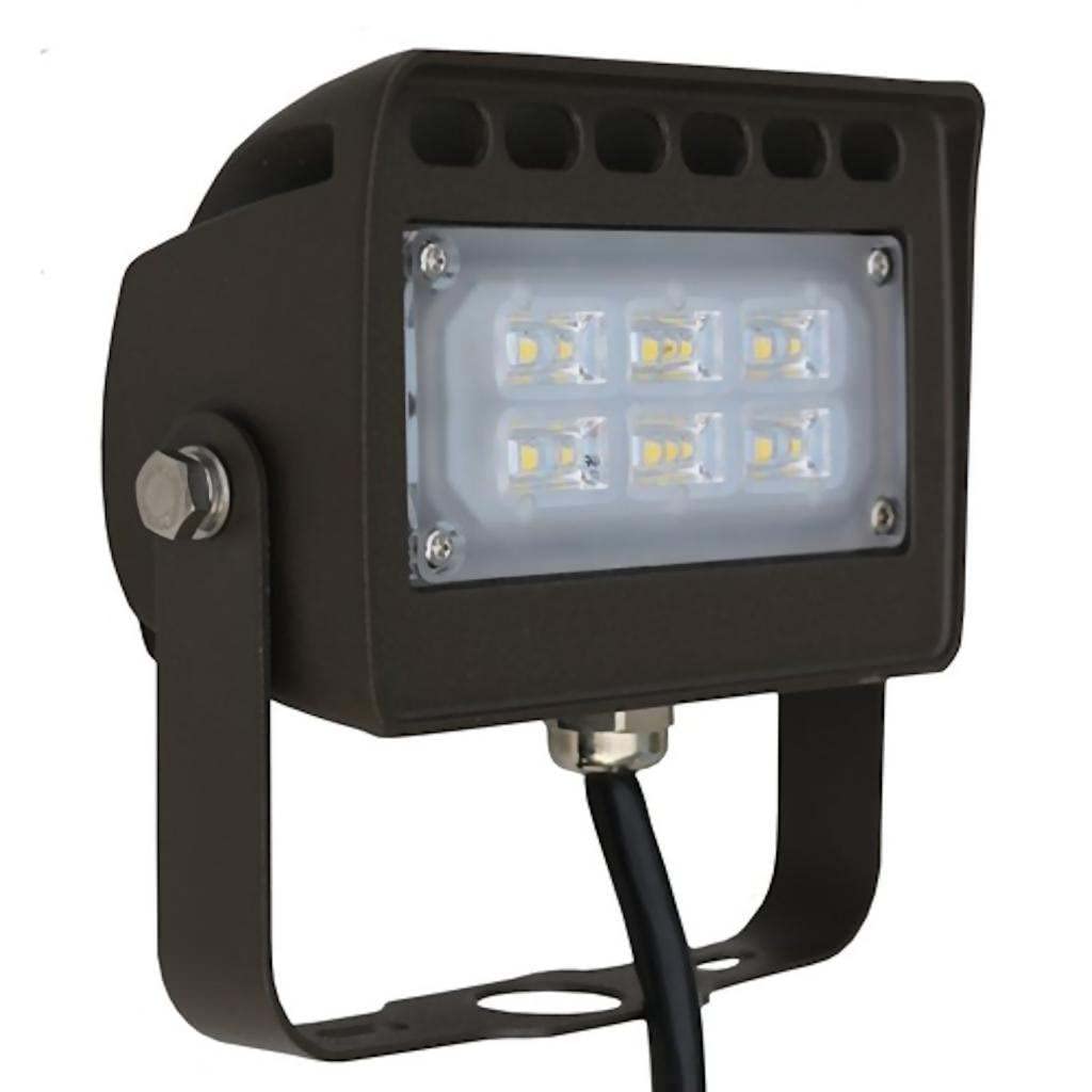 Morris 71136A LED ECO-Flood Light with Yoke(Bracket), 120-277V, Bronze, 12W, 1302 lm, 3000K