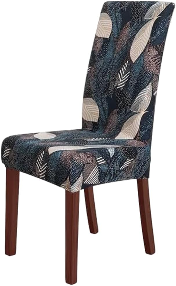 Styleys Elastic Chair Cover Stretch Removable Washable Short Dining Chair Cover Protector Seat Slipcover (Set of 1, Jungel Leaf, SD3211)