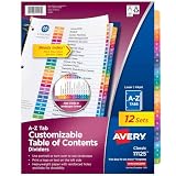 Avery Ready Index(R) 11125 - Juego de divisores de 26 pestañas, estuche de 12 unidades