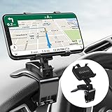 Huhoo Car Phone Mount Car Dashboard Phone Holder 360 Degree Rotation Adjustable Mobile Cell Phone Clip Mount Stand Suitable for 4-6.7 Inches Smartphones (3 in 1)