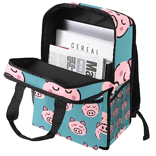 Sac à dos garçon cochon bleu multicolore pour grandir joyeux