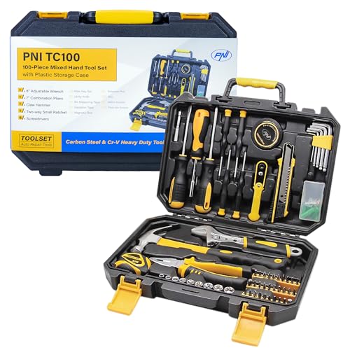 PNI TC100 Hand Tool kit, 100 Pieces, Material Carbon Steel and Chrome Vanadium, Plastic Box, Black, 275 X 105 X 32mm - Image 2