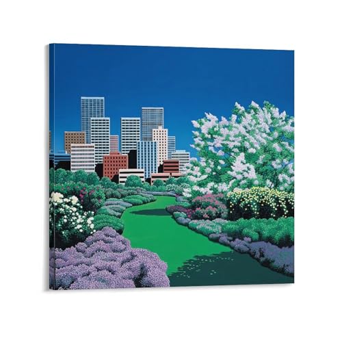 Poster Hiroshi Nagai Urban Oasis en toile suspendue pour decoration interieure de salon 50x50 cm