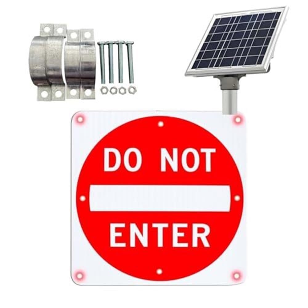 Panneau LED Do Not Enter solaire en aluminium de 30 pouces pour signalisation routière