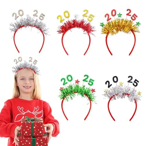 Yhsioaklo Cintas para la cabeza de Navidad para mujeres, tocado de fiesta, 5 piezas de tocado de Navidad - para celebraciones familiares, decoración de fiestas, bares, actividades de centro comercial