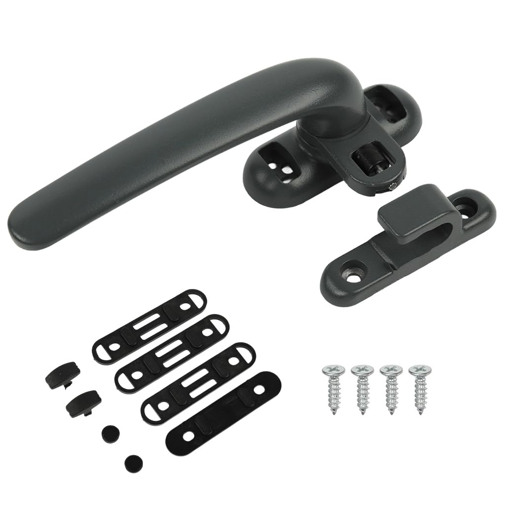 HASTHIP® Aluminum Alloy Casement Window Lock Kit with Left Handle Replacement Aluminium Window Handle (Grey Pack of 1)-image-7