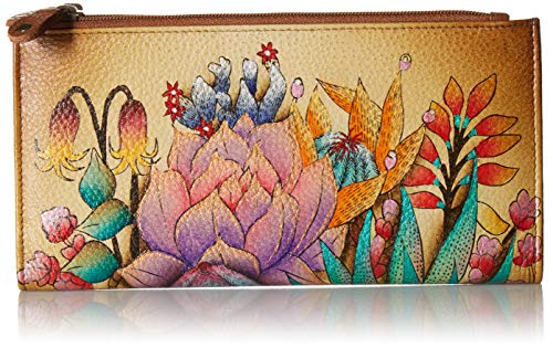 Preisvergleich Produktbild Anuschka Damen Geldbörse, handbemalt, Leder, zweifach faltbar, (WüstenSonnenuntergang), Einheitsgröße