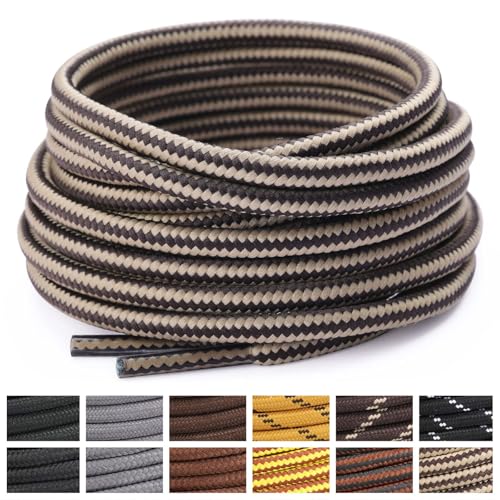 Image of Stepace 2 Pairs Round Heavy Duty Boot Laces for Hiking and Work Boots