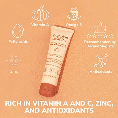 Pumpkin Spice Face Daily Moisturizer Lotion Cream - Hydrates, Smooths Dry Skin For Youthful, Soft Skin, Anti-Aging, Reduce Wrinkles, Fine Lines, Made With Organic Pumpkin Seed Oil, Vitamin E 3.4 Oz #TOP2