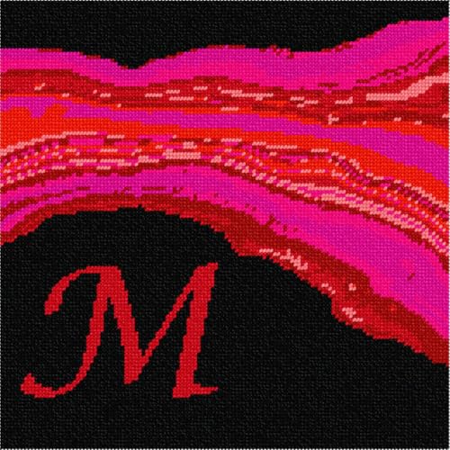 Pepita Needlepoint kit: Letter M Agate Lipsticks Red, 10