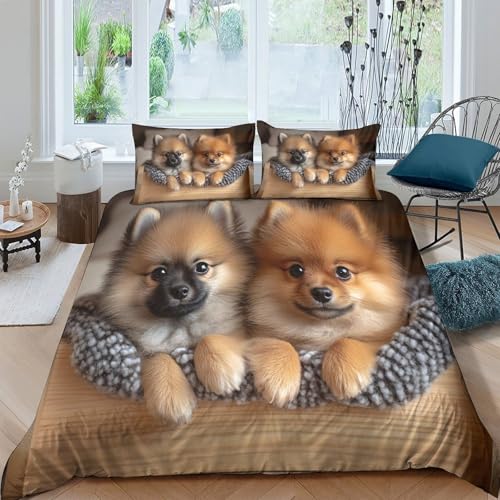 Housse de couette caniche 200x200 parure lit microfibre - 4