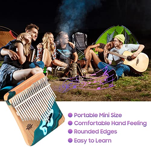 WPHGS 21 clés kalimba thumb piano avec tuning marteau pouce doigt piano instrument de musique bleu océan motif de… - Les Beatles, Paul McCartney, John Lennon, RIngo Starr, George Harrison WPHGS 21 clés kalimba thumb piano avec tuning marteau pouce doigt piano instrument de musique bleu océan motif de… – Image 4