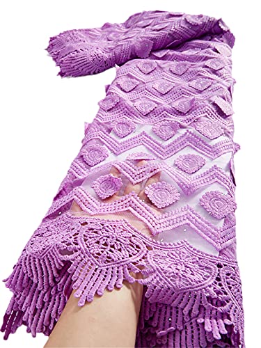 Tela de encaje africano de tul francés ideal para vestidos de novia y trajes de fiesta