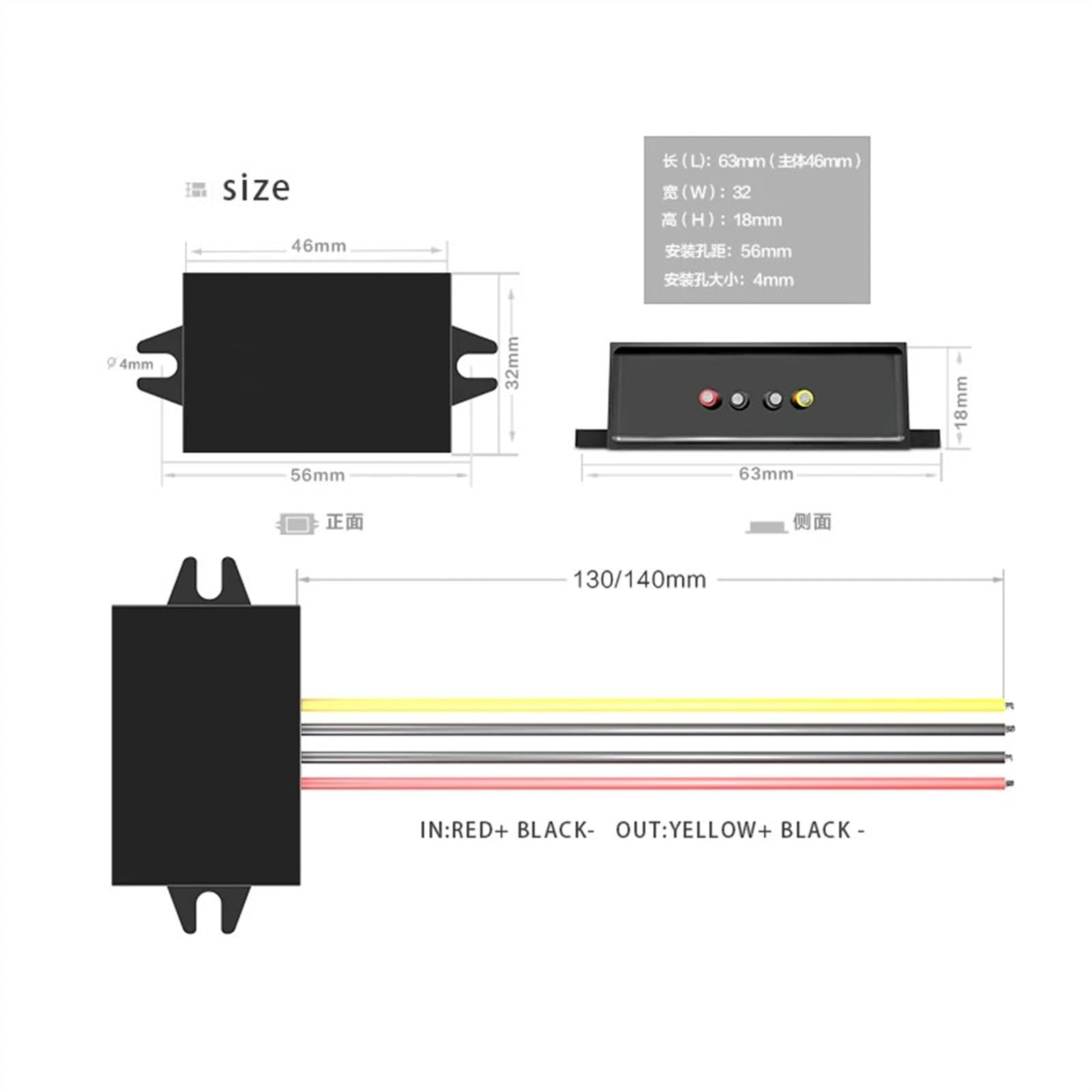 Konwerter DC-DC 1 PCS Step Down 12V24V na 4,2V 1A 2A 3A 5A 10A Przetwornik napięcia Buck Przetwornik napięcia 12V na 4,2 V dla samochodu (XL-12V24V na 4,2V 1A)