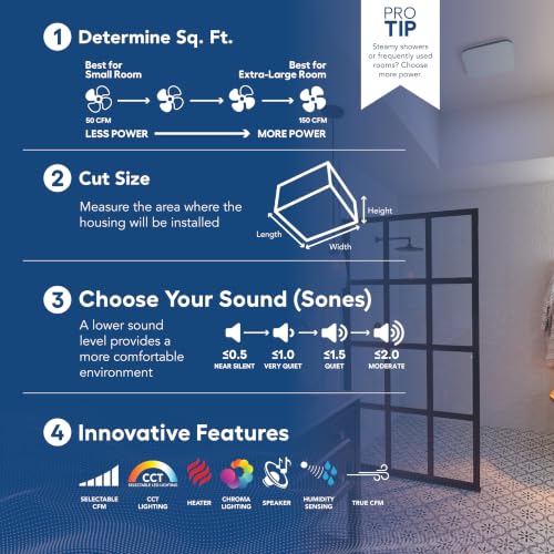 Image of Broan-NuTone Bathroom Exhaust Fan - Easy Retrofit Without Attic Access, Ultra-Quiet 0.7 Sones, 80 CFM, ENERGY STAR Certified, Moisture & Odor Control with Easy-Clean Grille