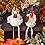QIAOIDEA Funny Shelf Sitting Chicken Figurines – Farmhouse Rooster & Hen Statues with Dangling Legs – Rustic Tabletop Home Decor, Kitchen, Garden Ornaments (Set of 2)