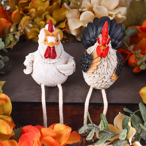 Figuras de Gallinas Divertidas para Repisa, Set de 2 miniatura 5
