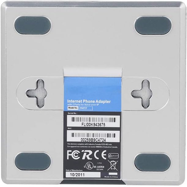 VoIP Gateway, PAP2T NA PAP2T 2 Ports Internet Phone Adapter, with Power Adapter, Comes with RJ 45 Network Cable, for Support SIP V2 Protocol