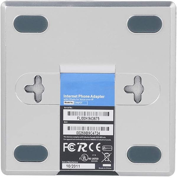 Fsskgx VoIP Gateway 2 Port Internet Phone Adapter Protocollo Sip V2 con Cavo di Rete per Linksys PAP2T